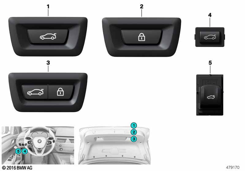 G30/F10/F01/F25/F90 Переключатель ЦЗ
