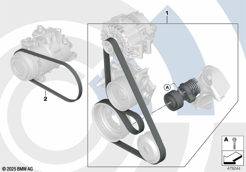К-т рем.привода насоса ОЖ и генератора N63