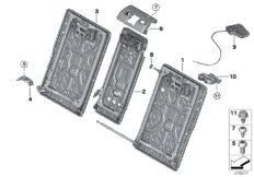 Каркас подушки зад.сид.с люком в спинке