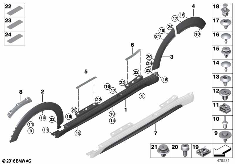 Накладка арки колеса Л Пд