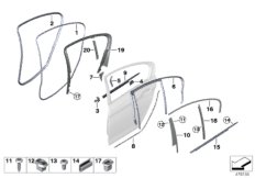 Накладки и уплотнения двери Зд