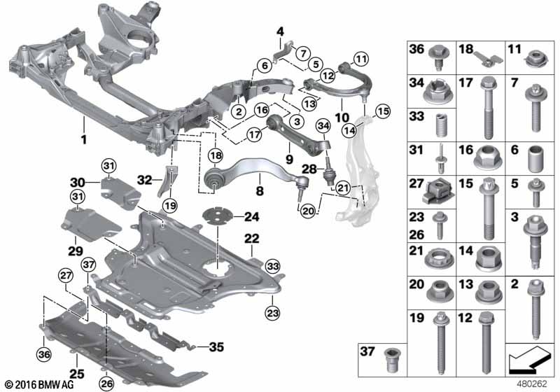 Балка пер.моста, попер.рычаг подв./тяга