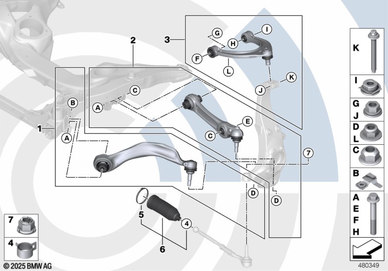 F10 ремкомплект поперечного рычага правого