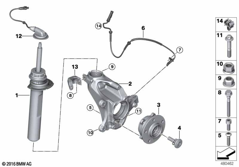 Стойка амортизатора Пд VDC/доп.элементы
