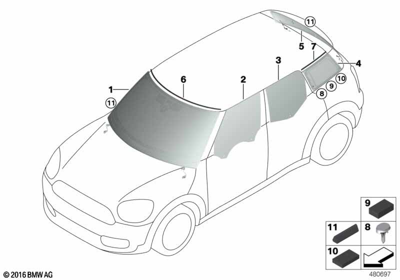 F60 лобовое стекло