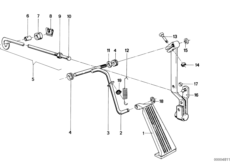 Привод педали акселератора/рычаги и тяги