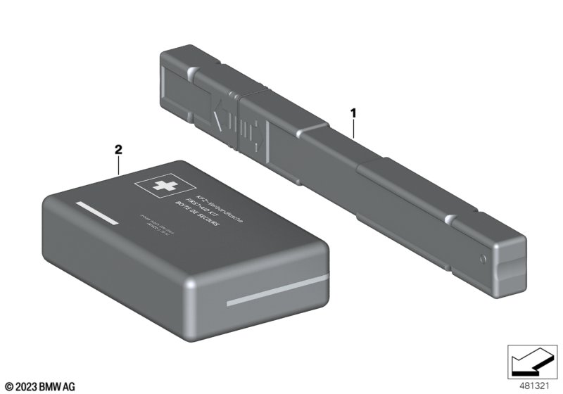 Знак аварийной остановки и аптечка