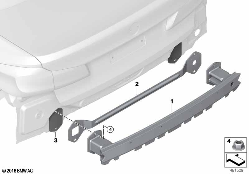 G30/G31/G38 Кронштейн бампера Зд