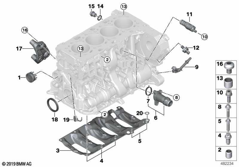 Блок цилиндров/дополнительные элементы