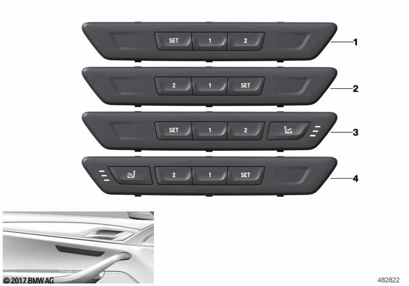 Функции сиденья со стороны водителя