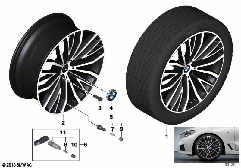 BMW кол.с л/с диск.V-обр.спицы 687 - 21"
