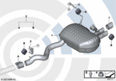Задний глушитель и монтажный комплект