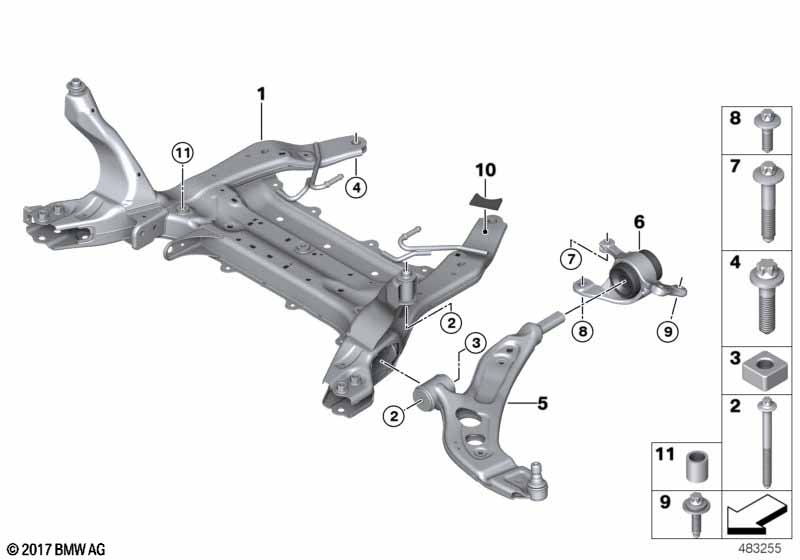 F55/F56 передний подрамник