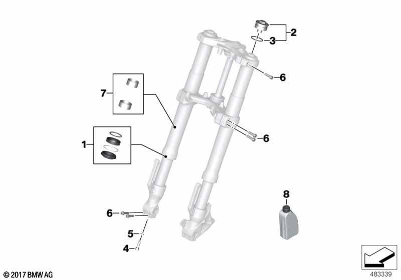 K01 комплект уплотнений передней вилки