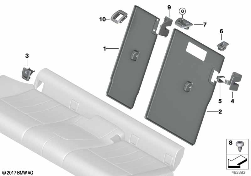 Накладки подушки заднего сиденья