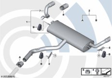 Задний глушитель и монтажный комплект