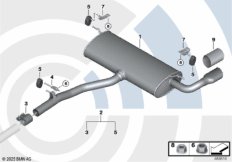 Задний глушитель и монтажный комплект