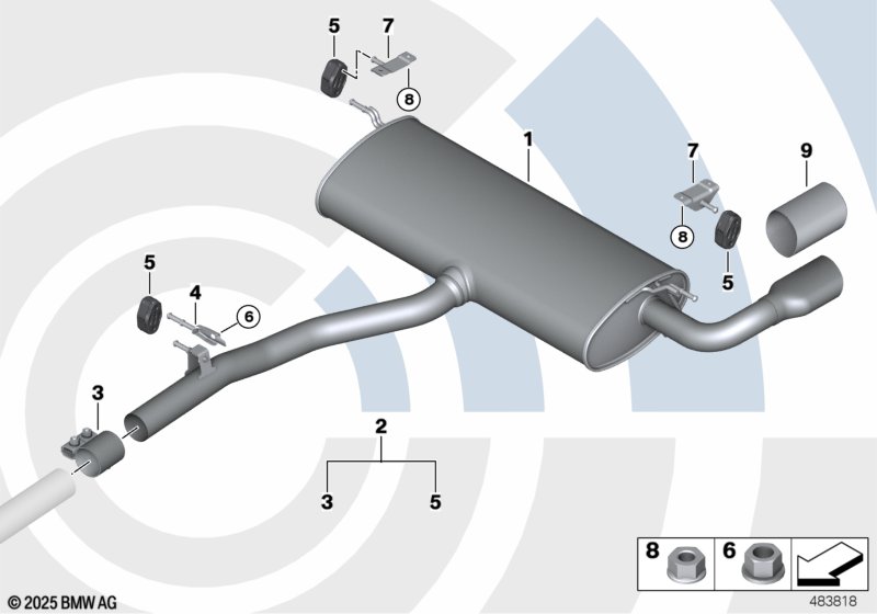 F25/F26 Задний дополнительный глушитель
