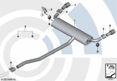 Задний глушитель и монтажный комплект