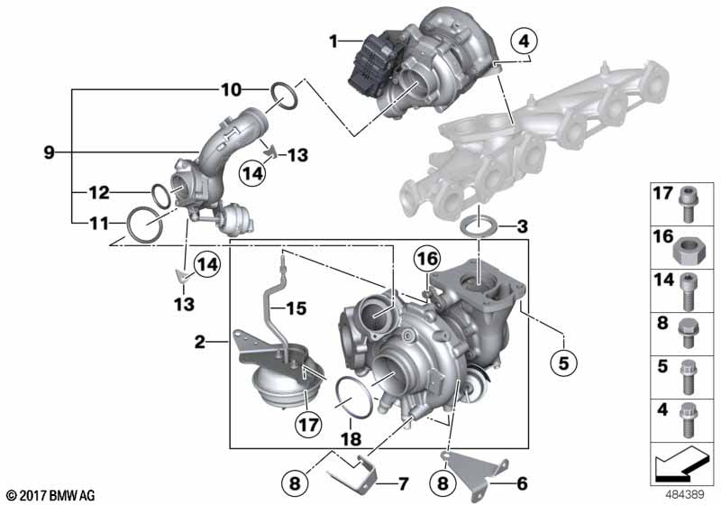 Шланг турбины BMW E. F и G-серия  N47