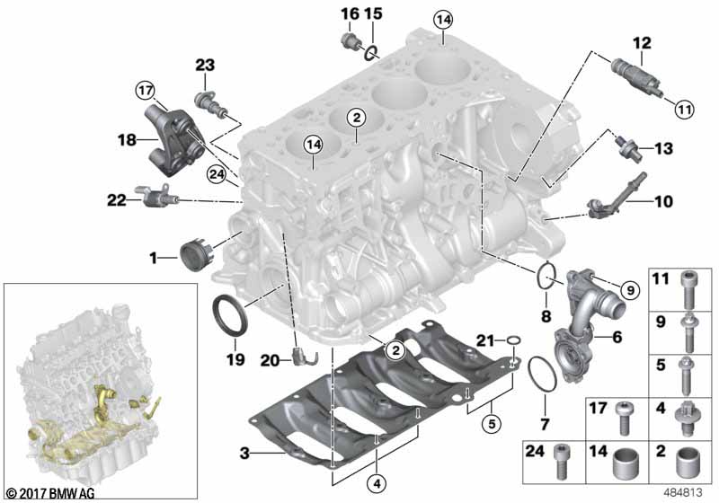Блок цилиндров/дополнительные элементы