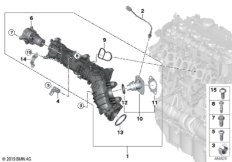 Система впуска AGR с упр.заслонками
