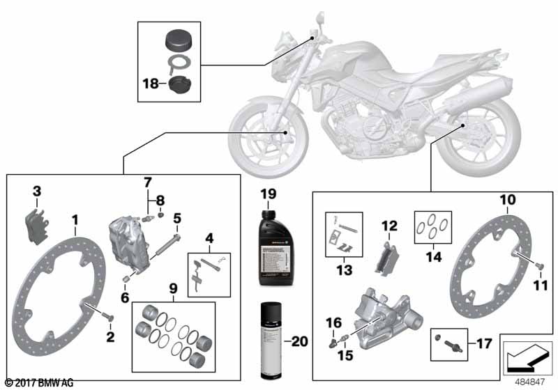 Тормозной диск с заклепками (D320-4.5MM) R nine / S 1000 / R 1200 / R 1250 /F 800 /F 900