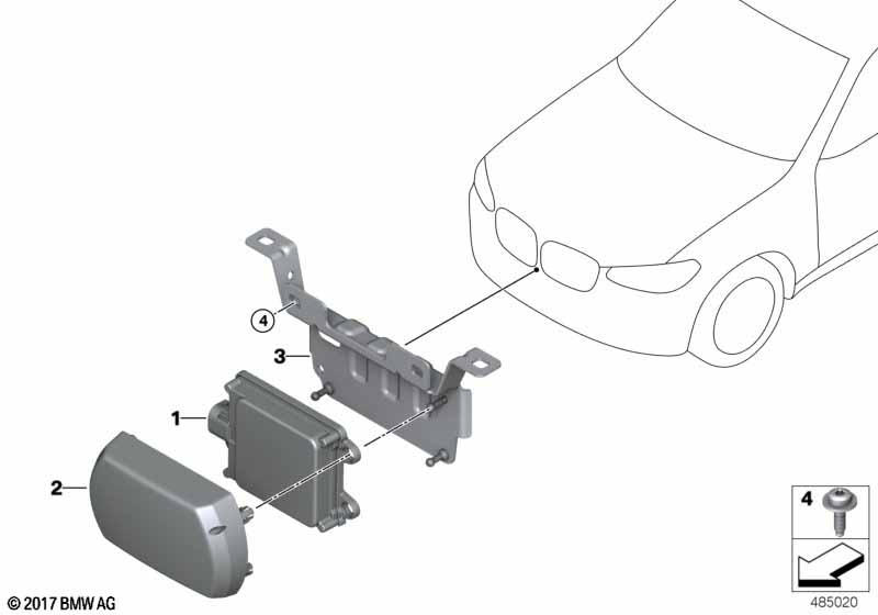 Передний радиолокац. датчик дальн. диапазона -G
