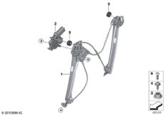 Механизм перемещения стекла двери Пд