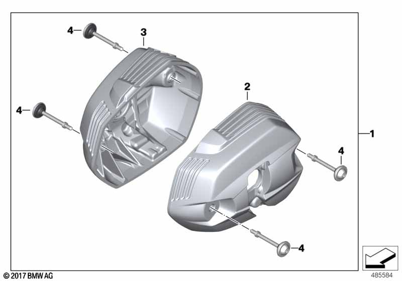 Крышка головки блока цилиндров хромир.