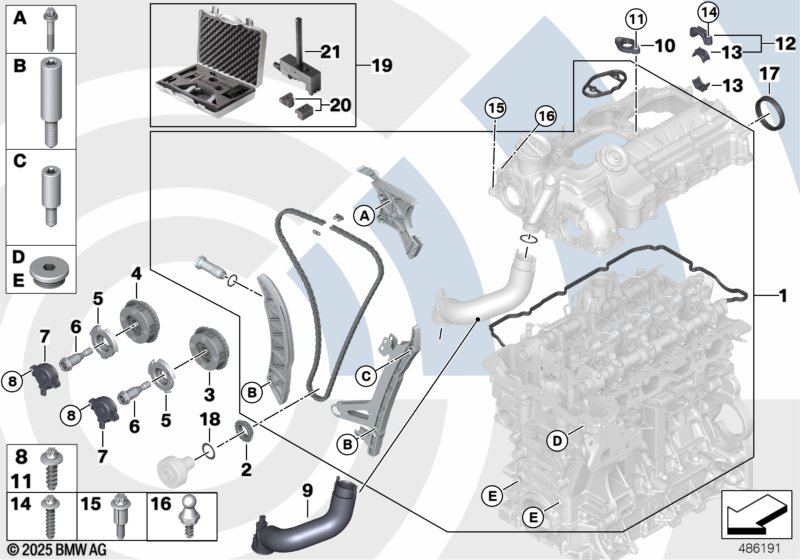 Ремкомплект открытой приводной цепи Вх