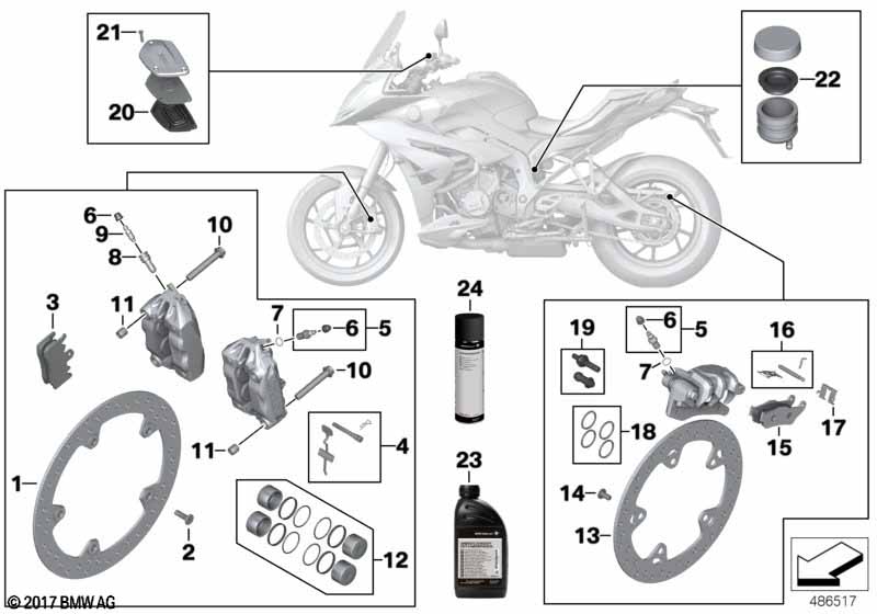 Тормозной диск с заклепками (D320-4.5MM) R nine / S 1000 / R 1200 / R 1250 /F 800 /F 900