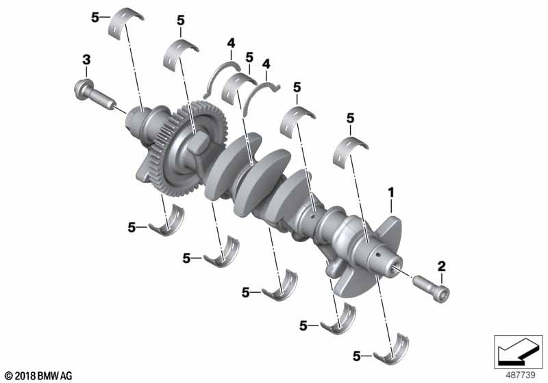 Коленчатый вал с подшипником