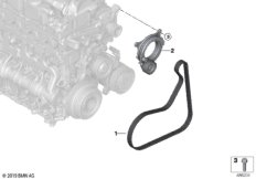 Ременный привод водяной помпы/генератора