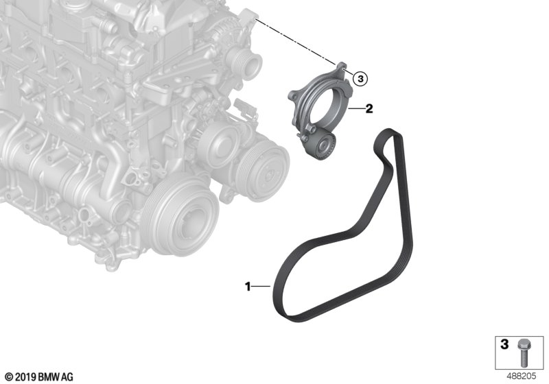 Ременный привод водяной помпы/генератора