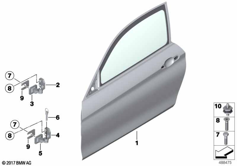 Дверь Пд, петли/ограничитель двери
