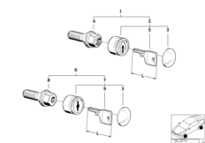 Замок колесного болта с ключом