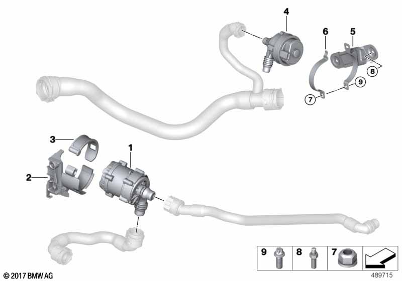 Электрический насос ОЖ / крепление