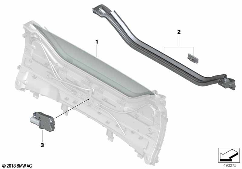 Заднее стекло складного верха