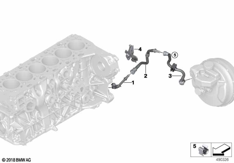 Вакуумный трубопр.усилителя тормозов