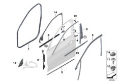 Накладки и уплотнения двери Пд