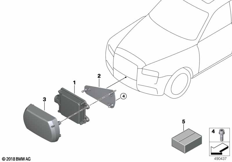 Передний радиолокац. датчик дальн. диапазона -G
