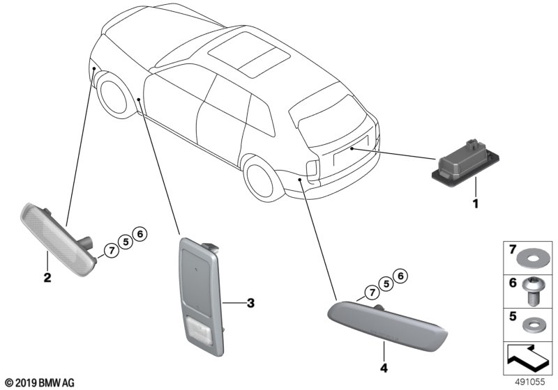 Светодиодн. фонарь подсветки номерн. знака