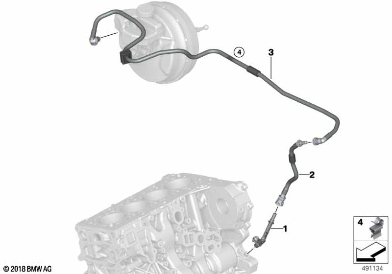 Вакуумный трубопр.усилителя тормозов