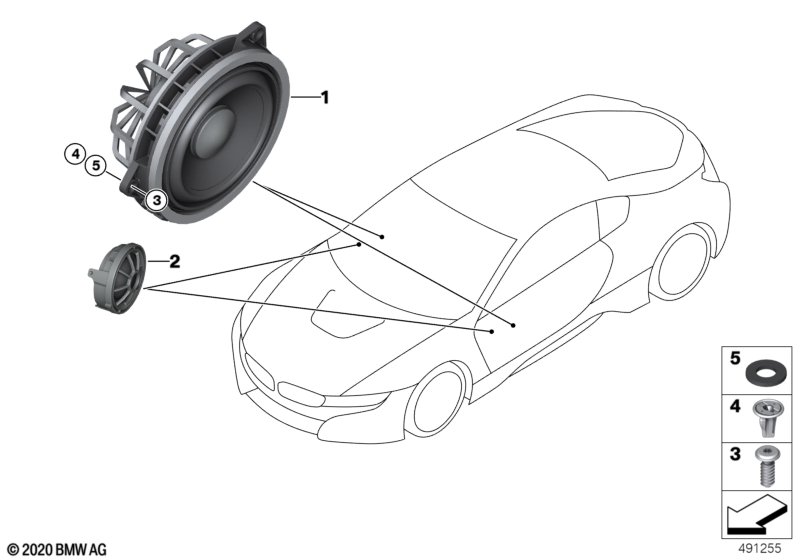 Детали динамика в двери Пд