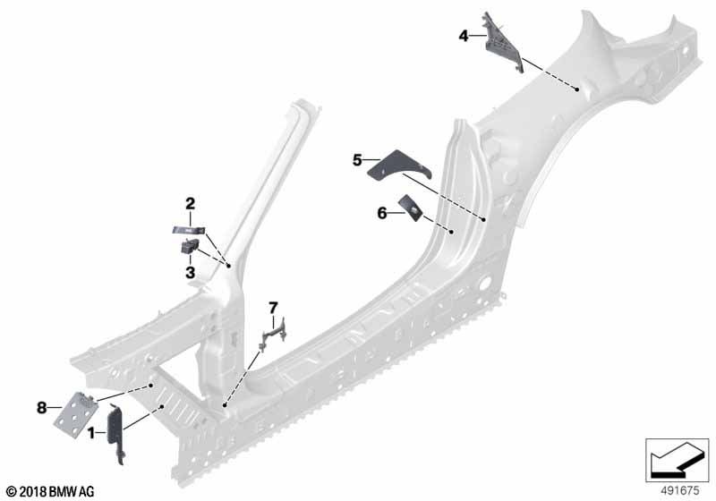 Детали из шумопогл.матер.в полост.боков.