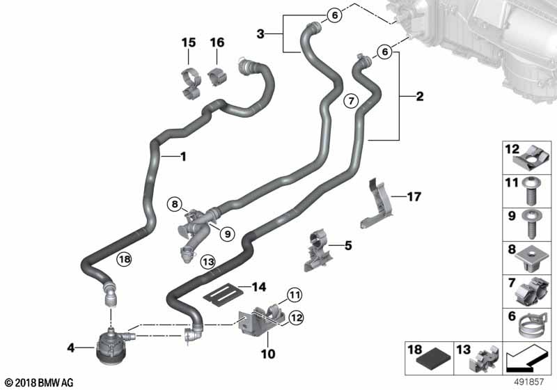 G30/G11 Шланг системы охлаждения подвод  B48