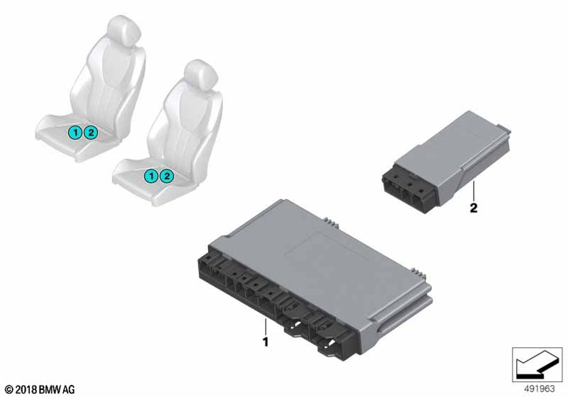 Блоки управления модуля сиденья спереди