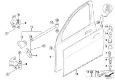 Дверь Пд, петли/ограничитель двери