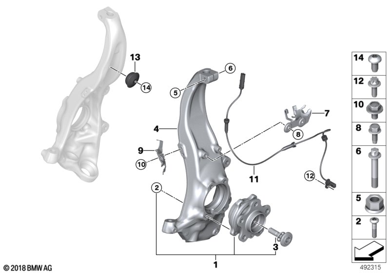Пов.опора/подш.ступ.пер.колеса полн.пр.